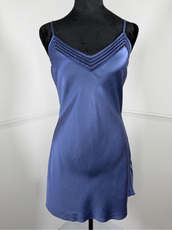 Victoria's Secret Other - Vintage Victoria's Secret 100% Silk Blue Charmeuse Slip Dress Lingerie Small